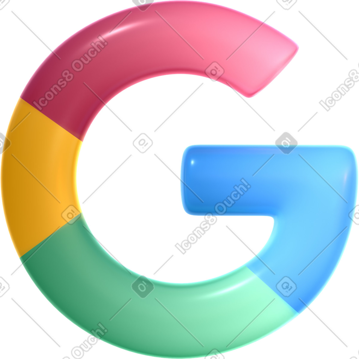 Logo astratto google illustrazione in stile 3D Glassy scarica in PNG, SVG