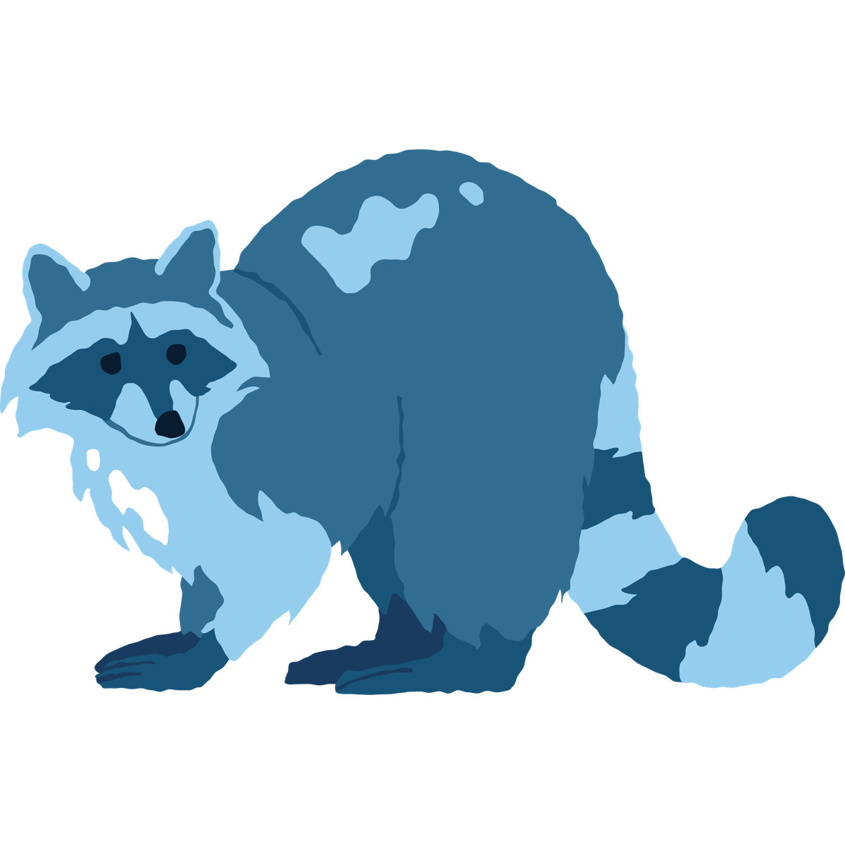 Raccoon standing-Illustration im Cherry-Stil als Download in PNG, SVG