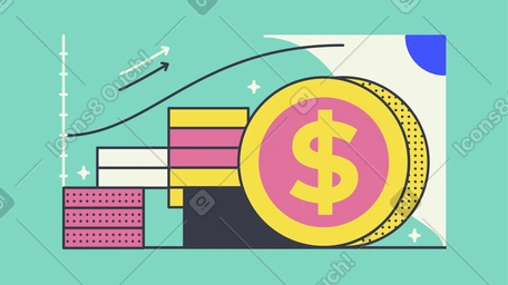 Line graph representing financial growth PNG, SVG