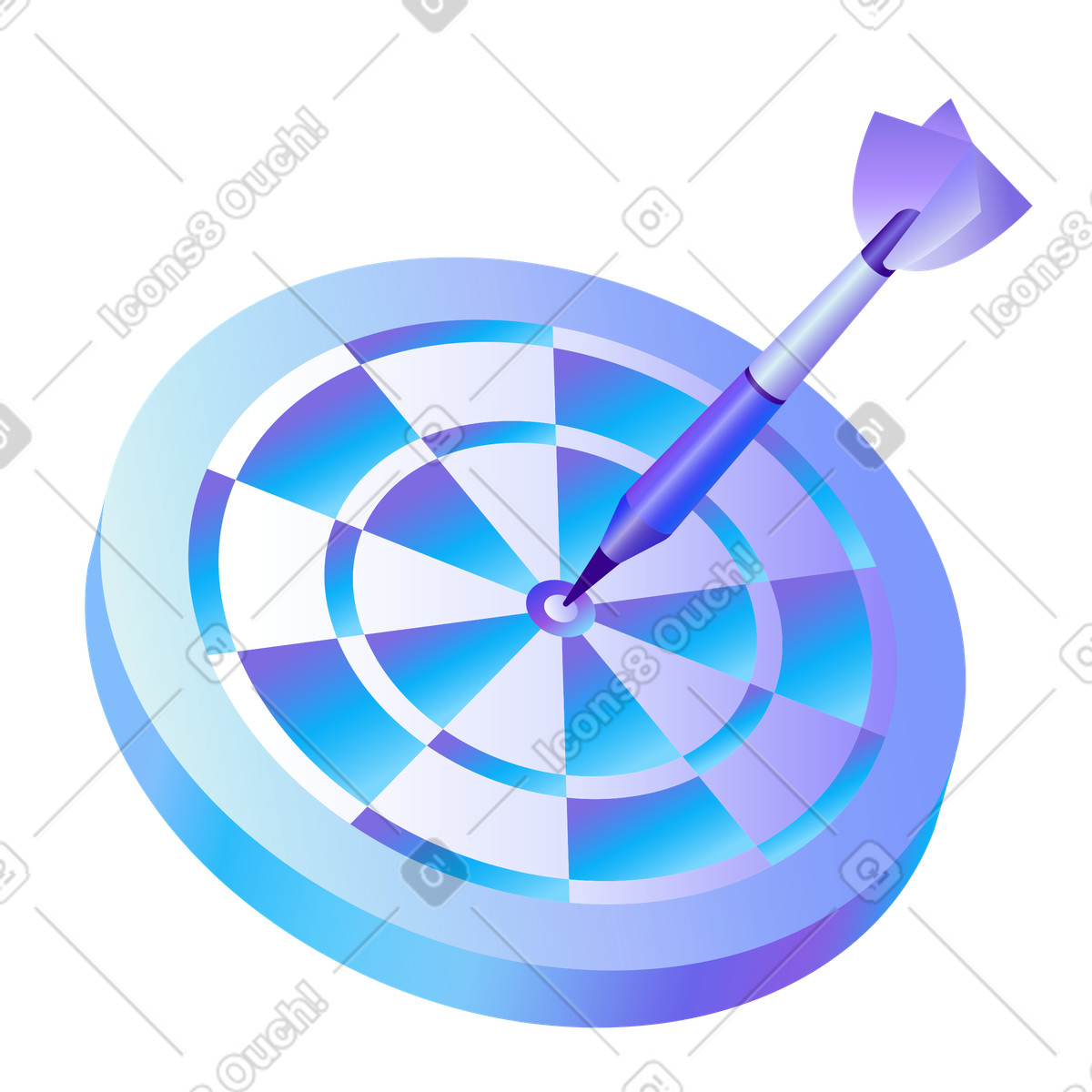 Goal achievement, Dart hitting target illustration in PNG, SVG
