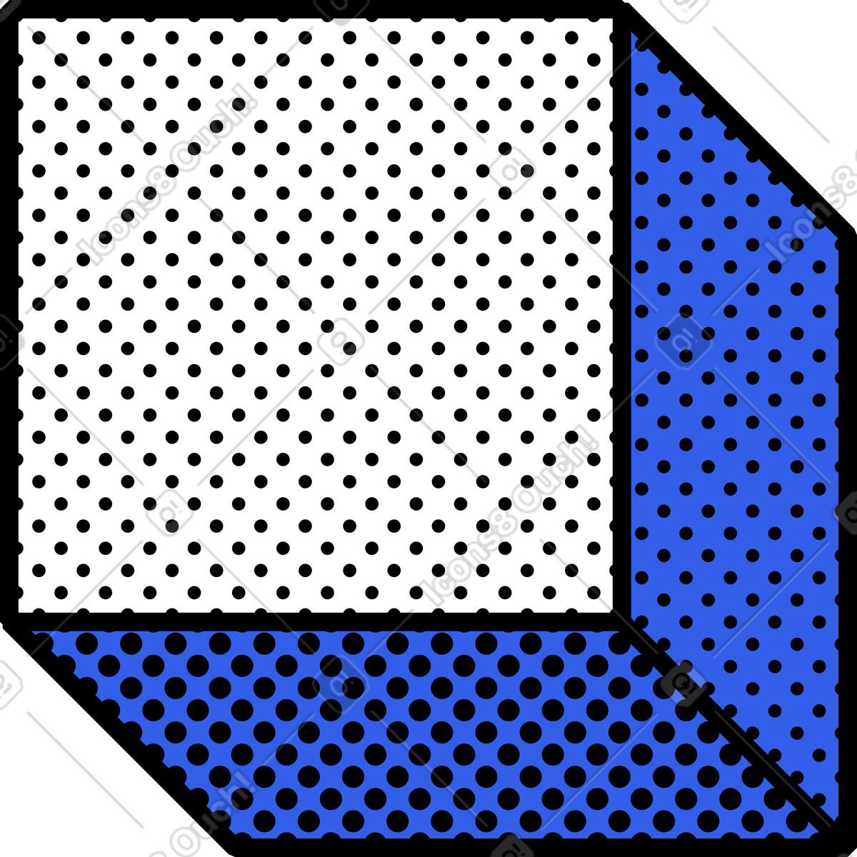 Illustration Cube avec un motif dans le style Memphis à télécharger aux formats PNG, SVG