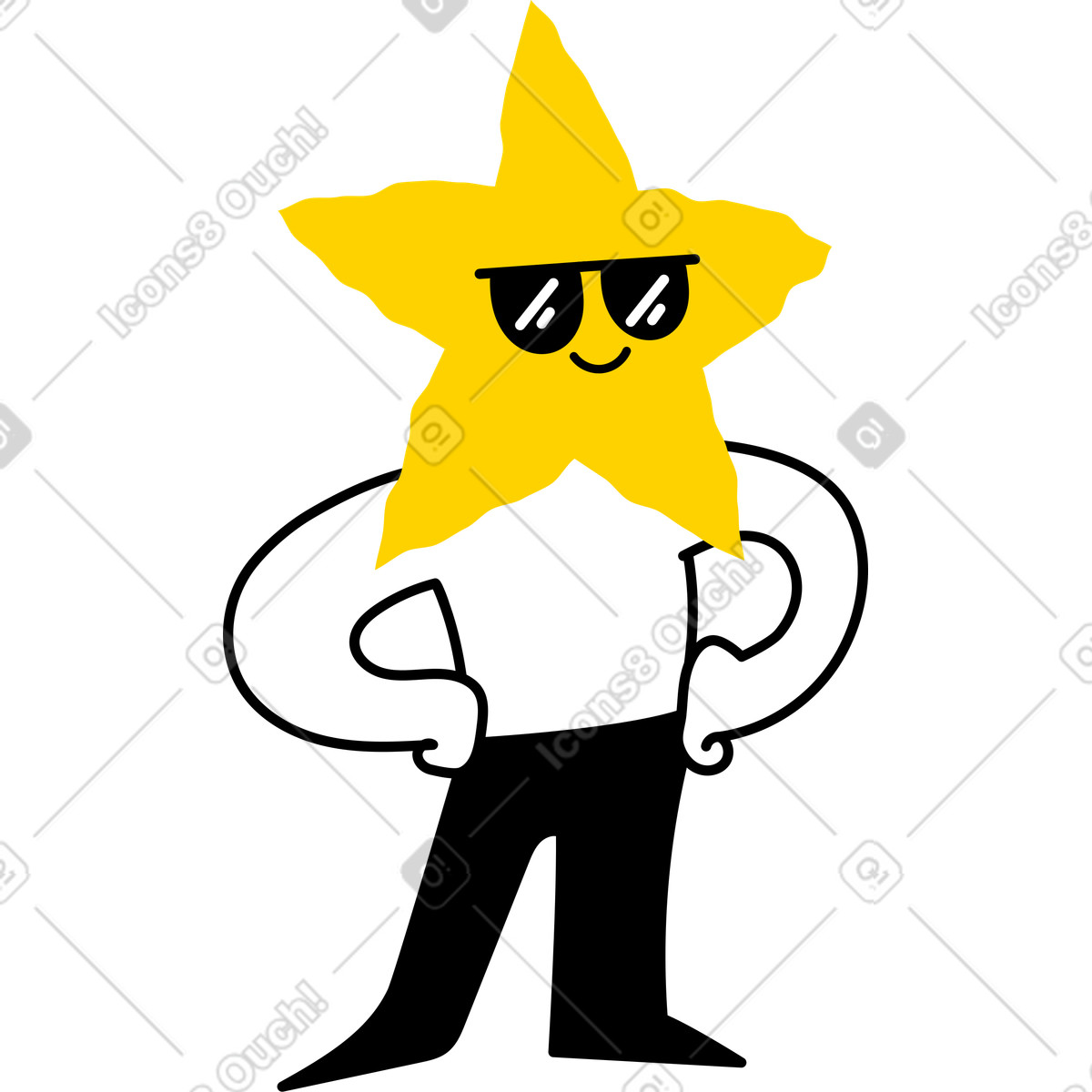 Ilustración Personaje exitoso en estilo Giggle a descargar en PNG y SVG