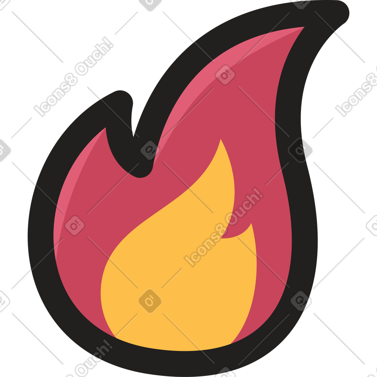 Fire icon illustration in Clipart style download in PNG, SVG