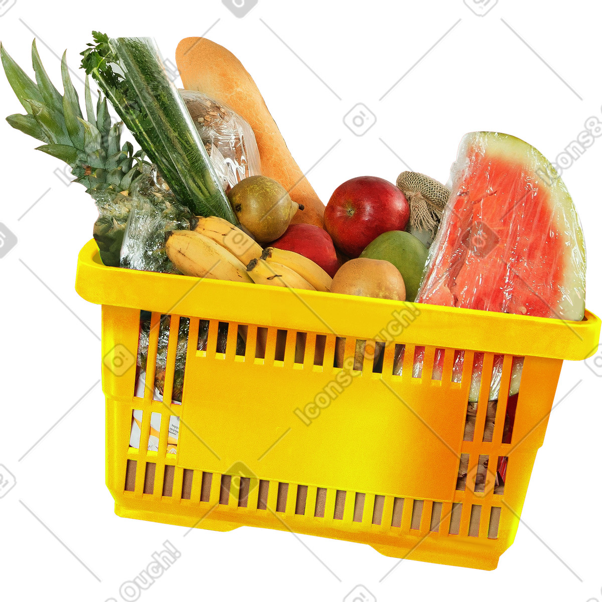 Grocery basket illustration in Marker style download in PNG, SVG