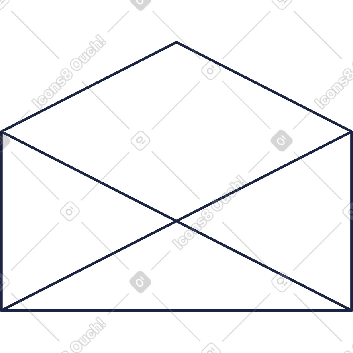 Illustration Empty envelope for letters opened dans le style Urban Line à télécharger aux formats PNG, SVG