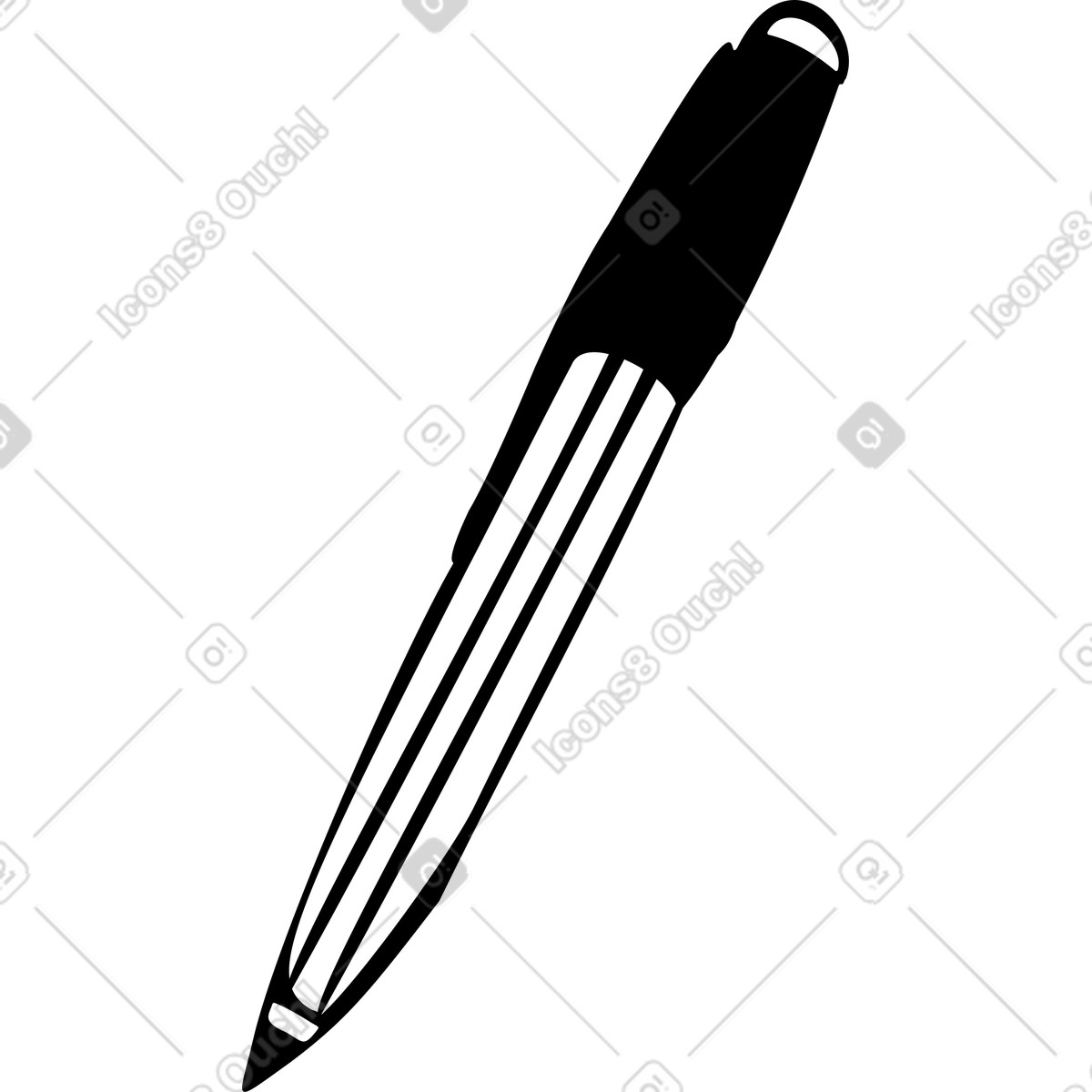 Ilustración Bolígrafo en estilo Journal a descargar en PNG y SVG