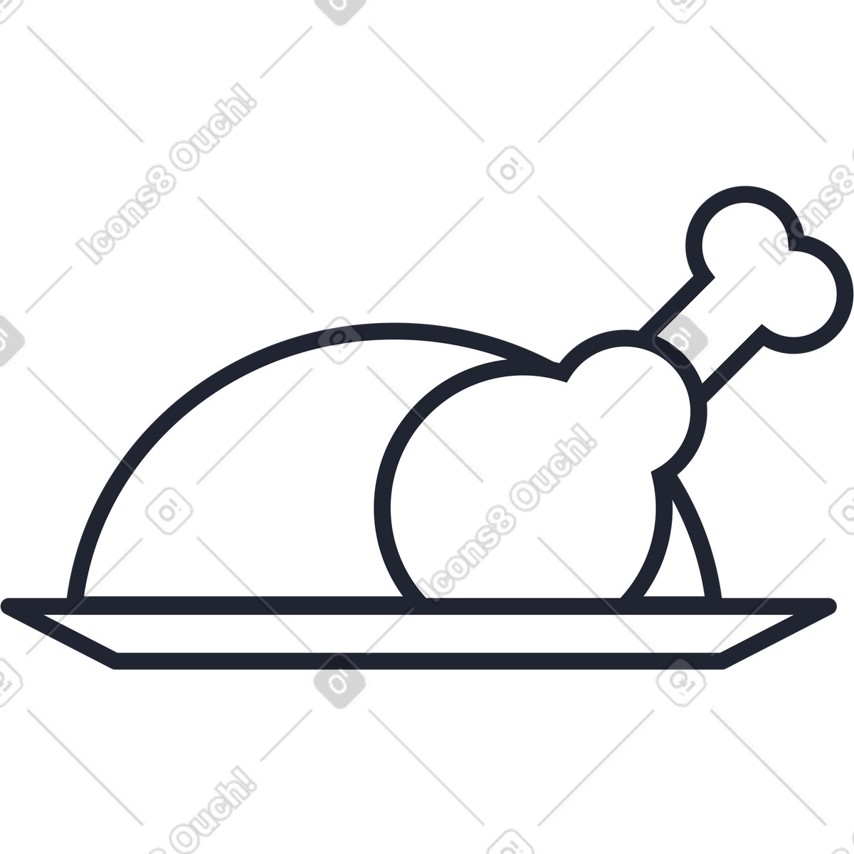Illustration Dinde au four dans le style Pablita à télécharger aux formats PNG, SVG