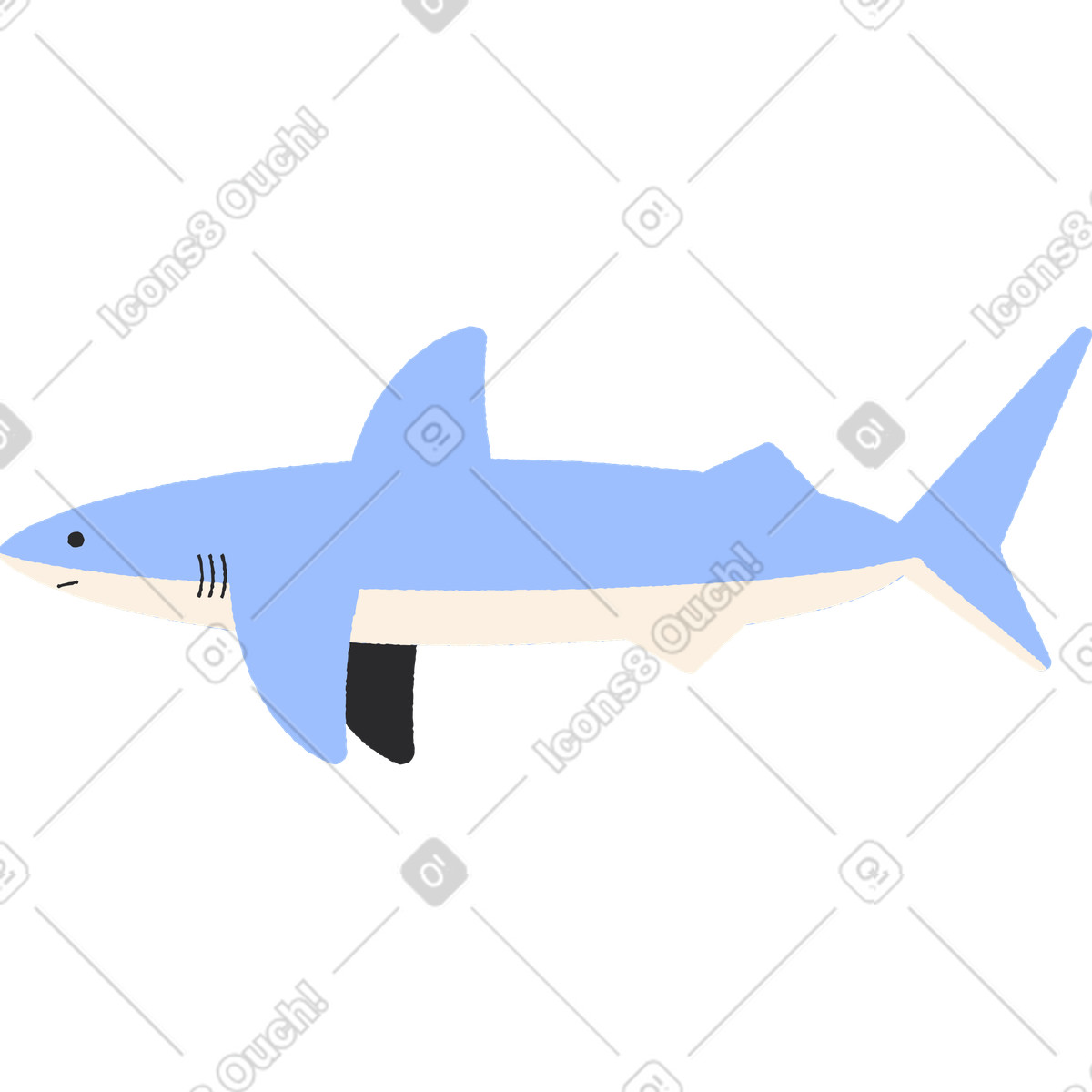 Illustration Requin dans le style Pablo à télécharger aux formats PNG, SVG