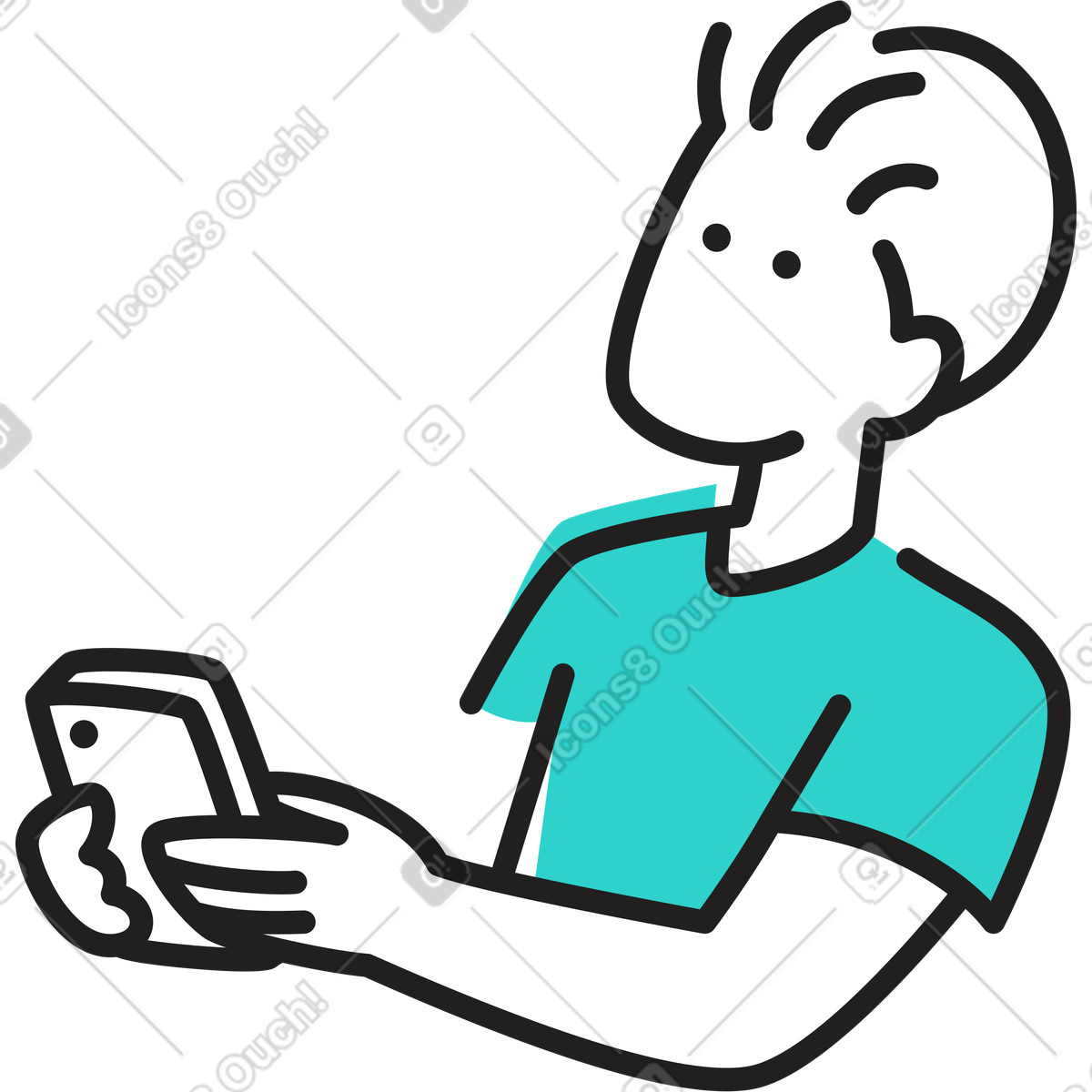 下载 Little 风格的 电话的男人 插画，支持 PNG、SVG 格式