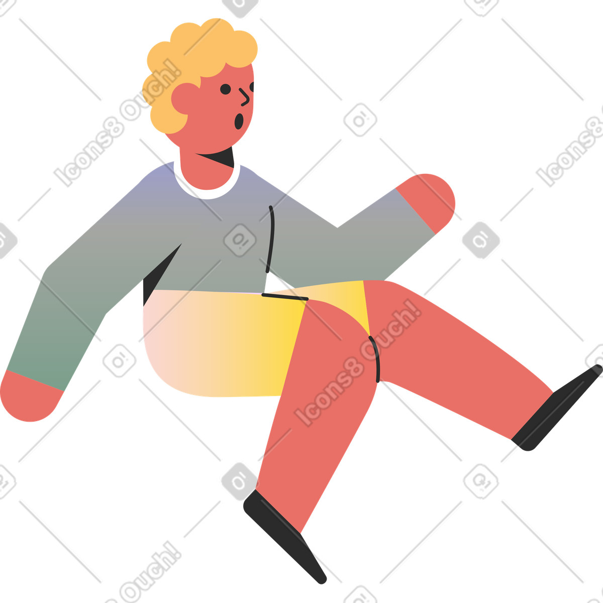 Illustration Garçon surpris dans le style Marginalia à télécharger aux formats PNG, SVG