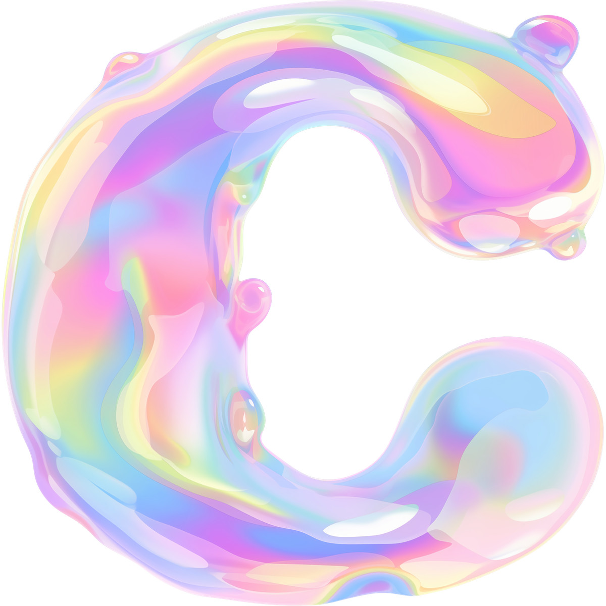 Fluid 스타일의 문자 c 일러스트레이션 PNG, SVG 다운로드