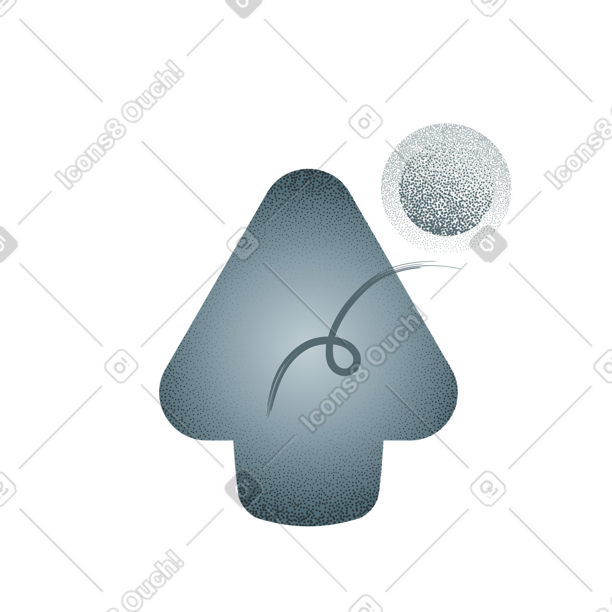 Illustration Croissance financière, augmentation des revenus, flèche ascendante avec pièce dans le style Grain à télécharger aux formats PNG, SVG