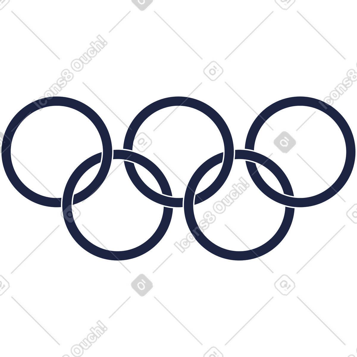 Olympic rings black and white illustrazione in stile Urban Line scarica in PNG, SVG