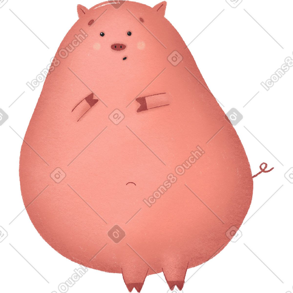 Ilustración Cerdo en estilo Woolly a descargar en PNG y SVG