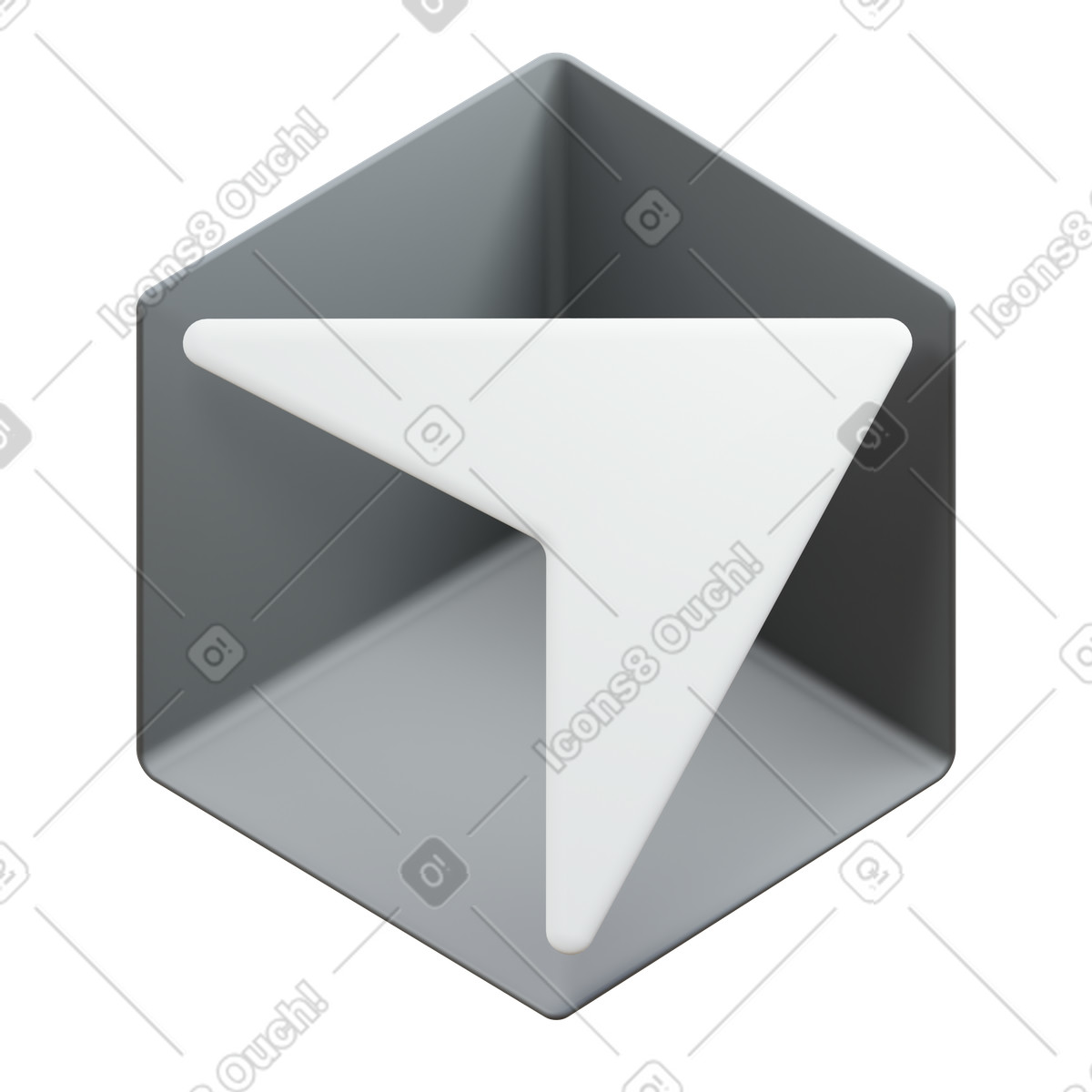 Illustration Logo de l'ia du curseur dans le style 3D Fluency à télécharger aux formats PNG, SVG
