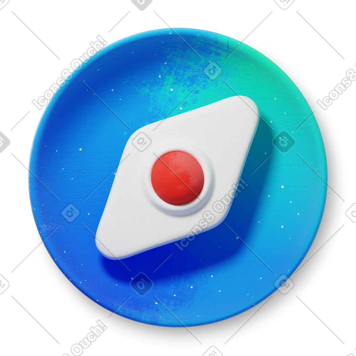 Ilustración Compass en estilo 3D Microsoft Fluent illustration a descargar en PNG y SVG