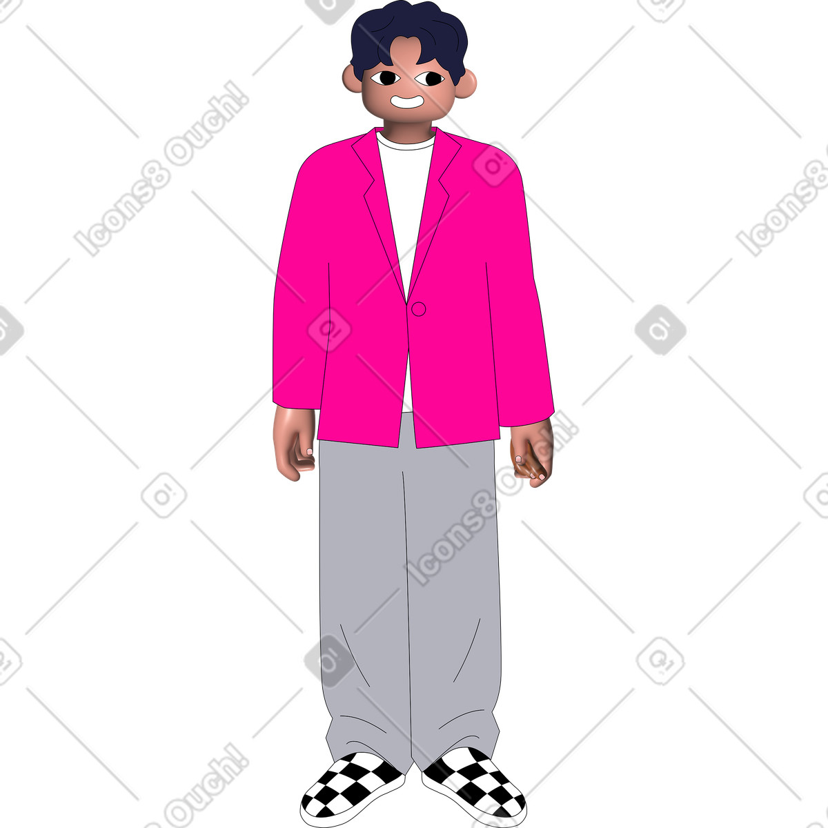 Ilustración Young man smiling broadly en estilo Pop a descargar en PNG y SVG