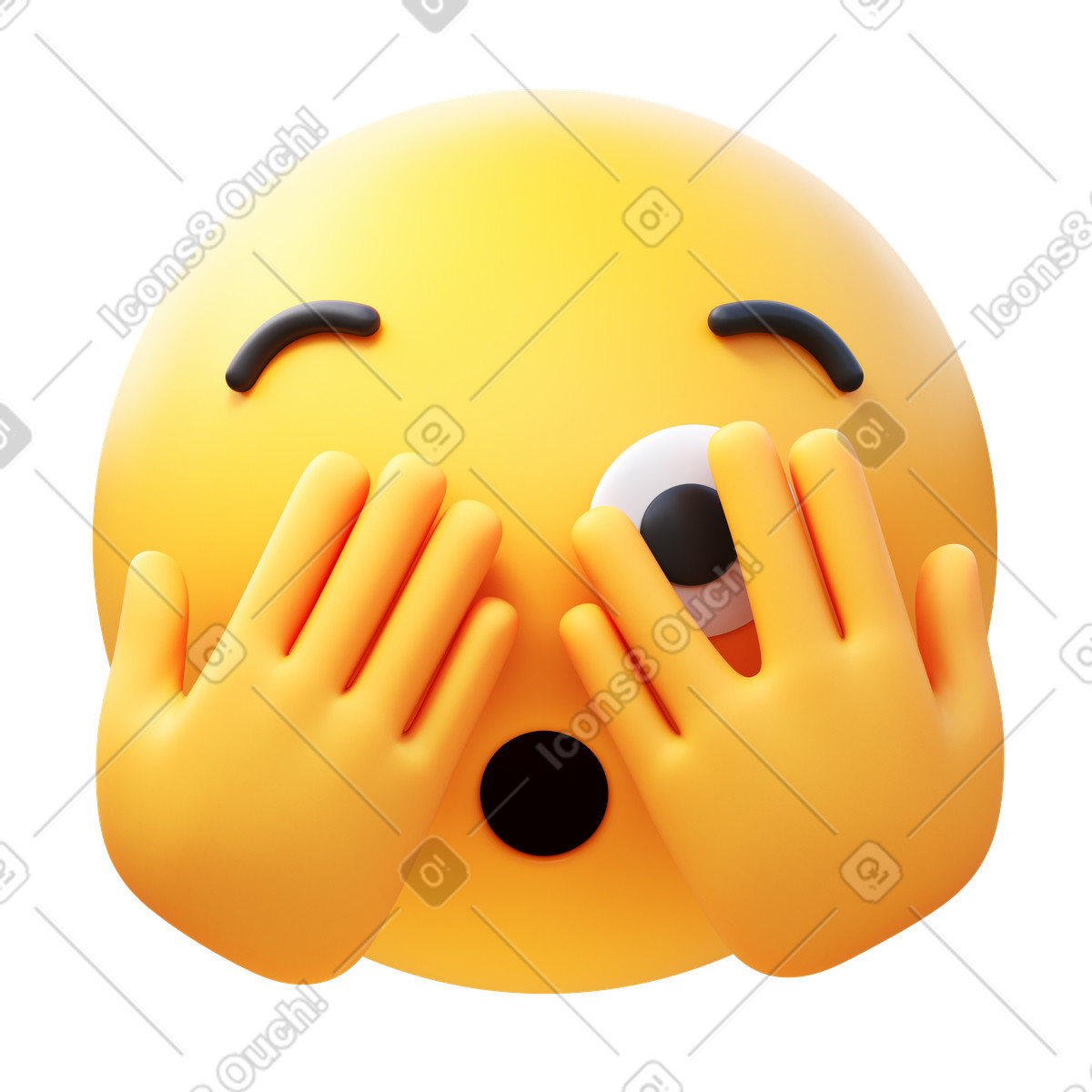 Face with peeking eye illustration in 3D Fluency style download in PNG, SVG