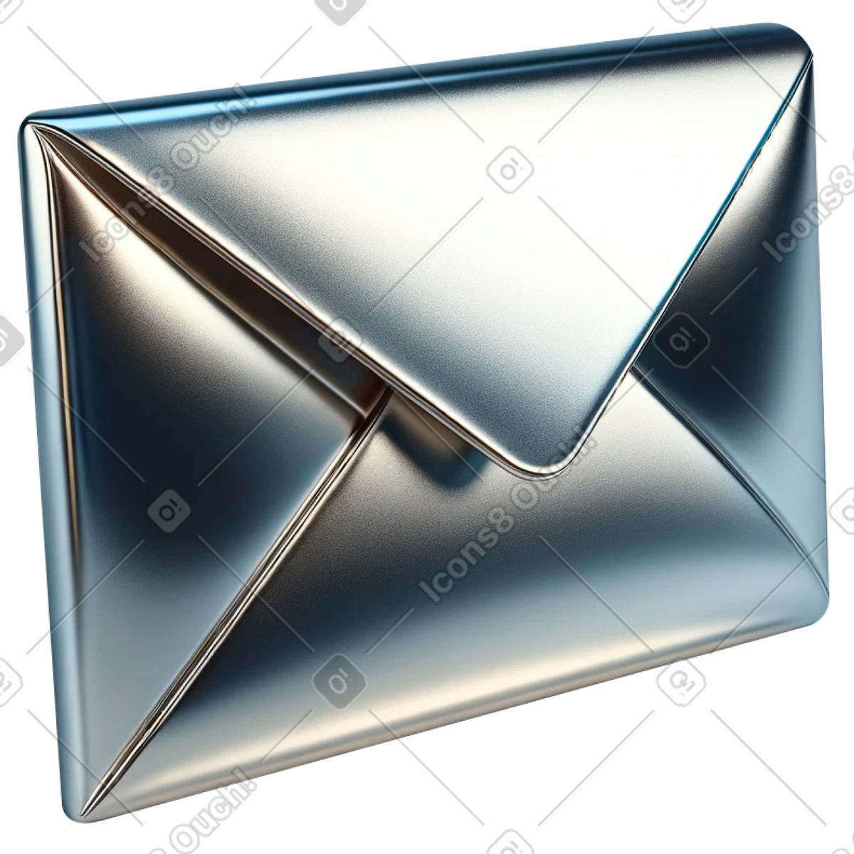 下载 Chromed 风格的 镀铬信封 插画，支持 PNG、SVG 格式