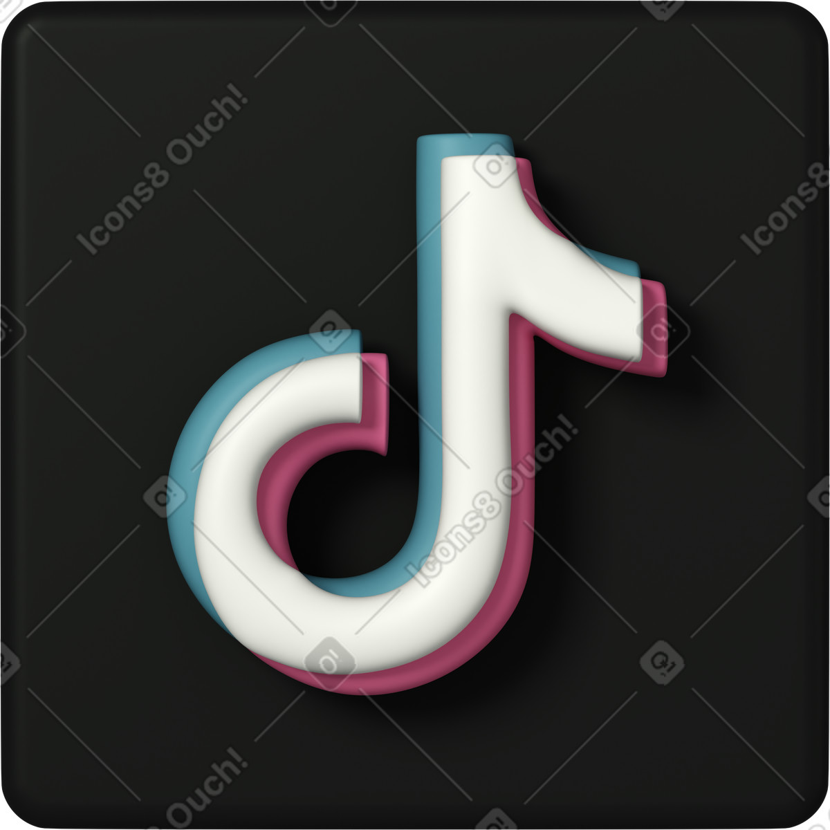 Ilustración Tiktok en estilo 3D Casual life a descargar en PNG y SVG