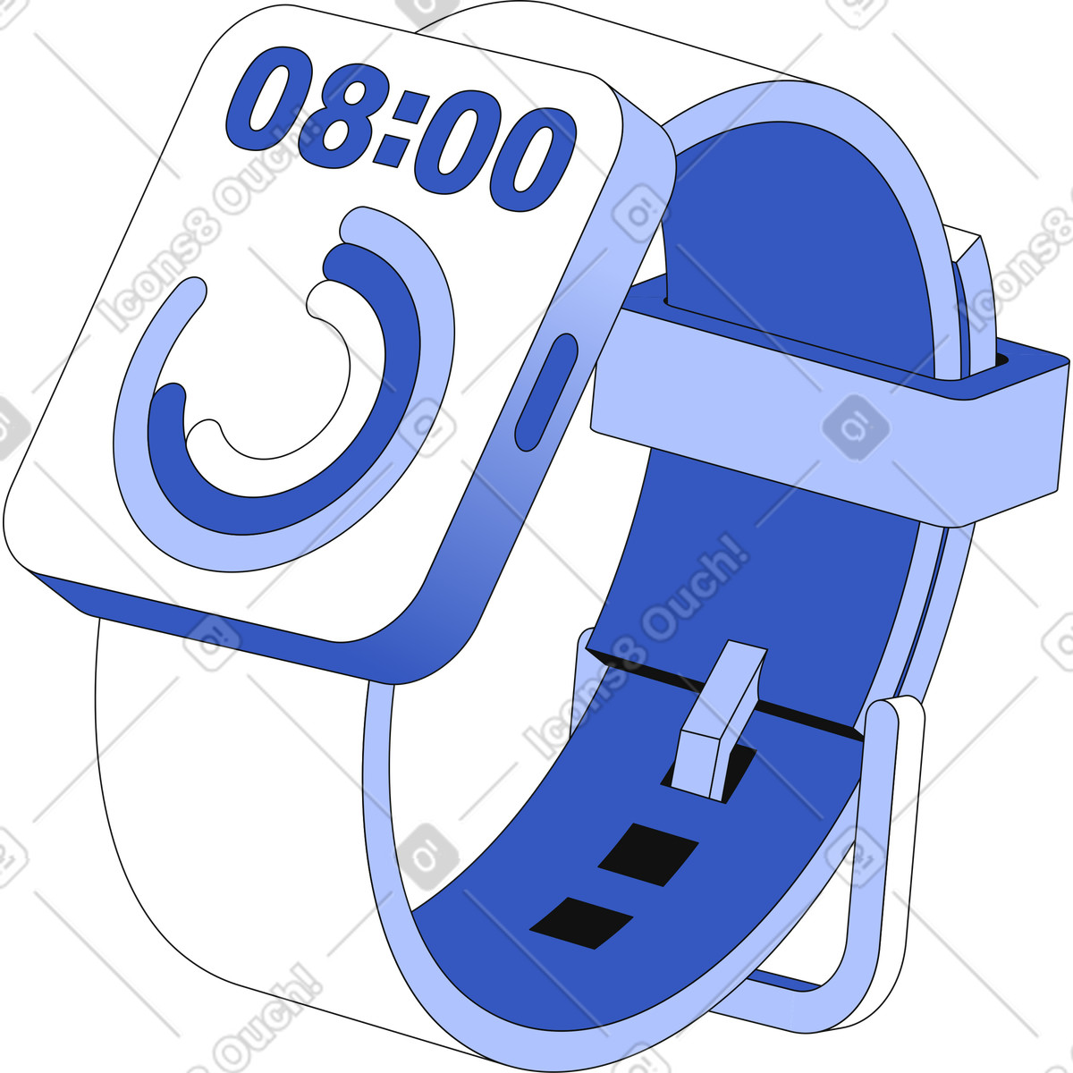 Smart watch illustration in Techny style download in PNG, SVG