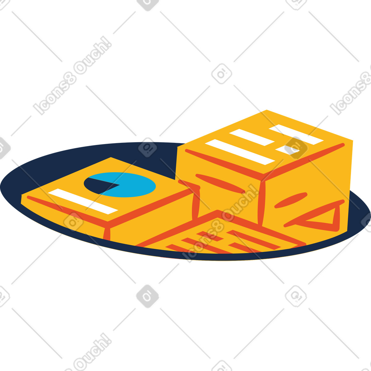 Flame スタイルの 書類山 のイラストをPNG、SVG形式でダウンロード