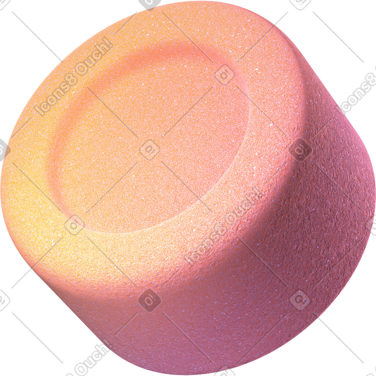 Round stone cylinder illustration in 3D Glassy style download in PNG, SVG