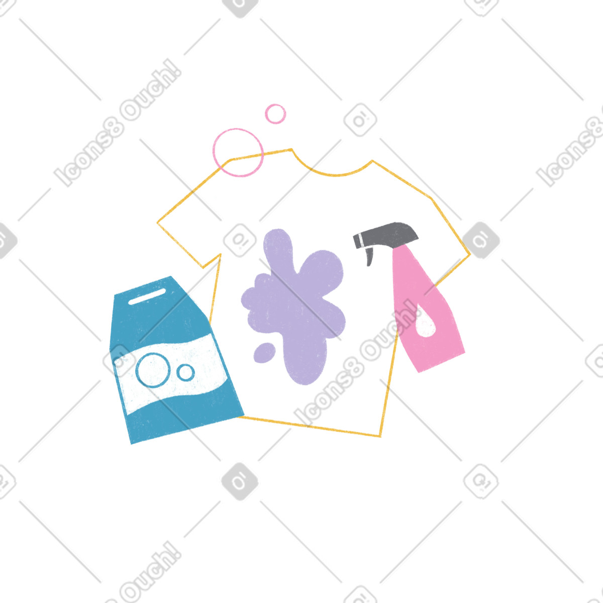 Ilustração de Dry cleaning of clothes em no estilo Tutti para baixar em PNG, SVG