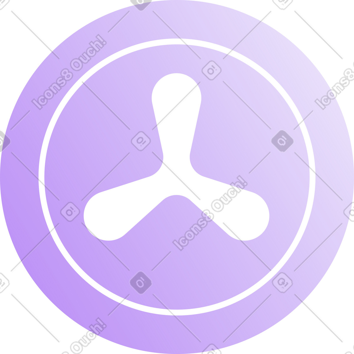 Three bladed propeller icon illustration in Lucent style download in PNG, SVG