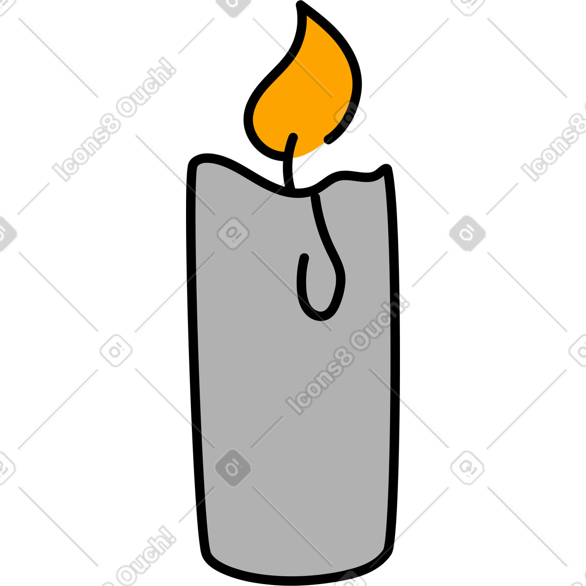 Burning candle illustration in Purr style download in PNG, SVG