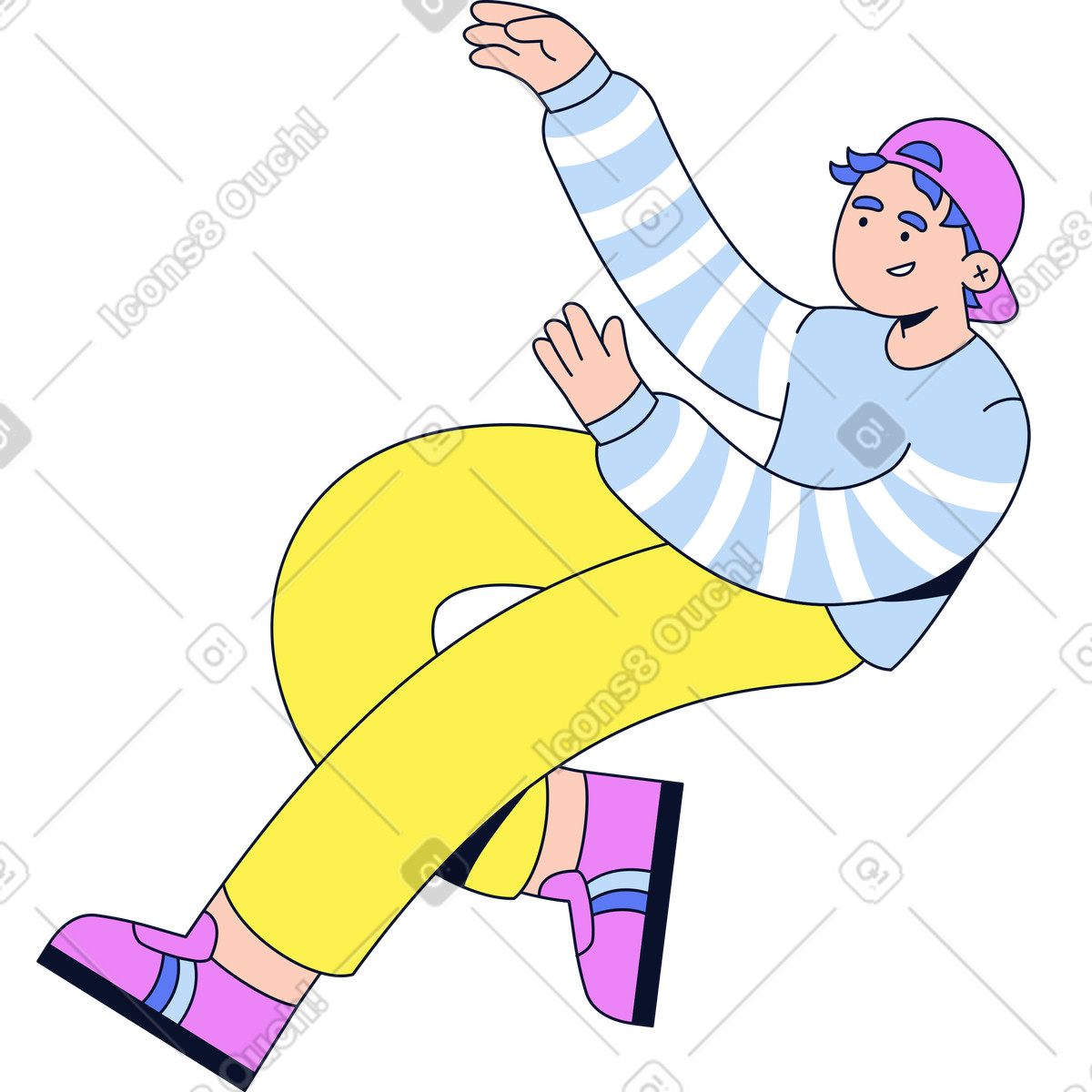 Ilustración Hombre sosteniendo algo en las manos estilo Flexy a descargar PNG y SVG