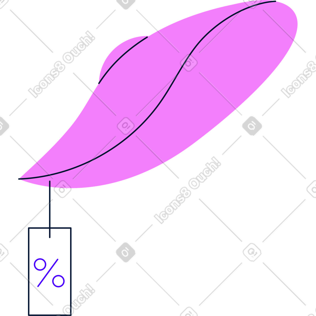 Illustration Chapeau avec une étiquette de prix dans le style Cubes à télécharger aux formats PNG, SVG