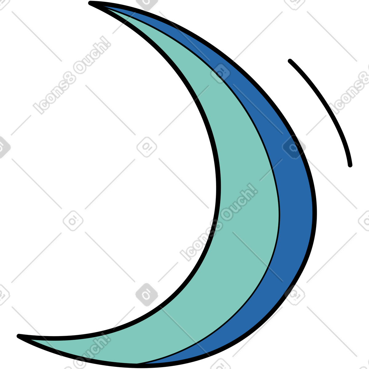 Ilustração de Onda em no estilo Surr para baixar em PNG, SVG