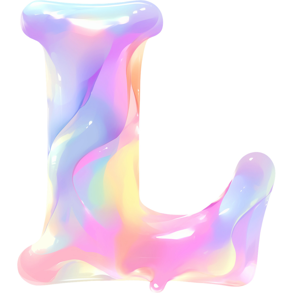 Ilustración Letra l en estilo Fluid a descargar en PNG y SVG