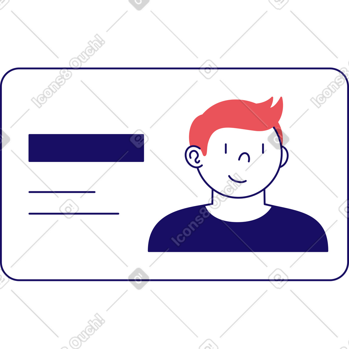 Bendy スタイルの Employee card のイラストをPNG、SVG形式でダウンロード