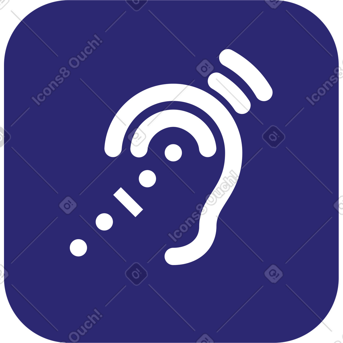 Symbol „zuhören“-Illustration im Cut-Stil als Download in PNG, SVG