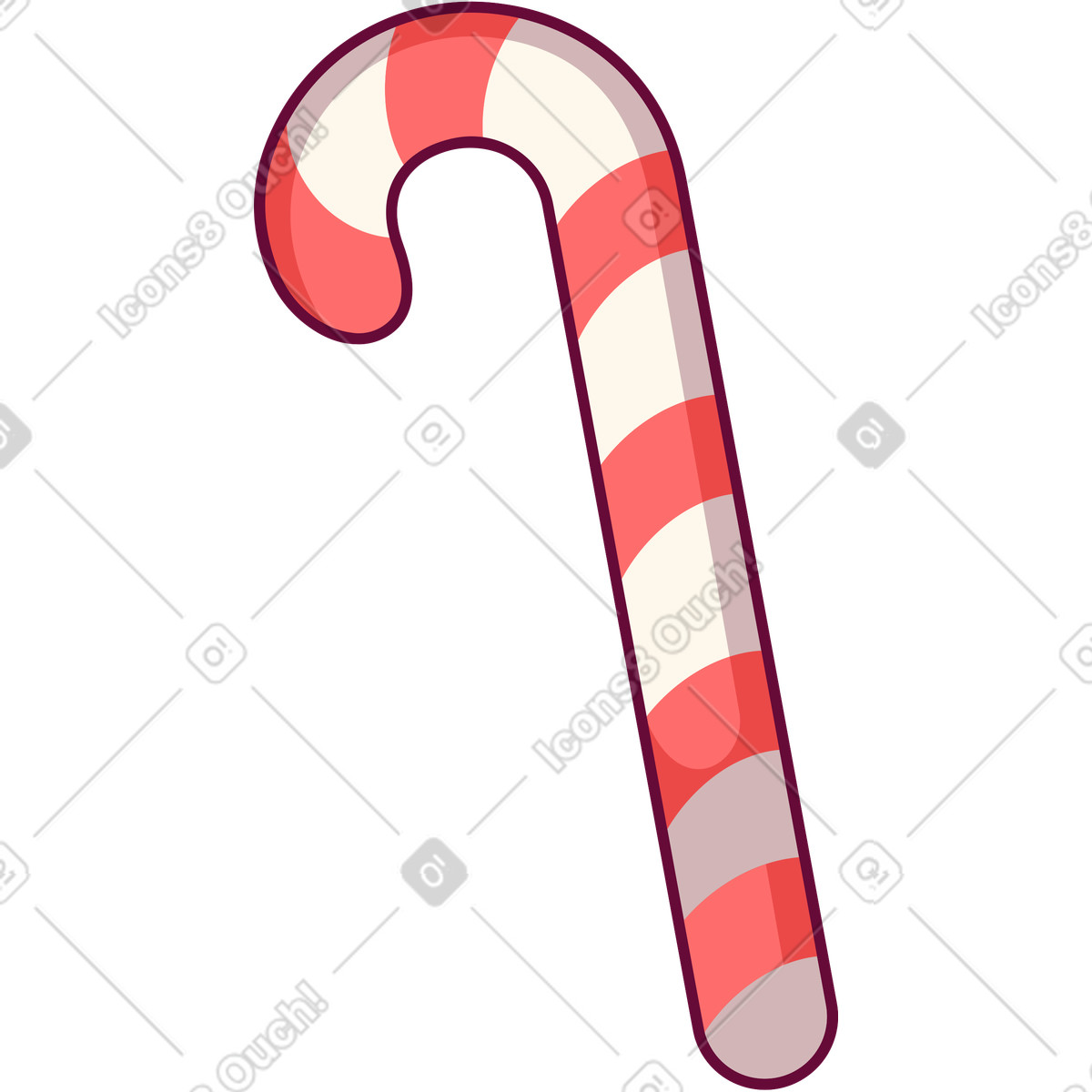 Candy cane illustration in Handy style download in PNG, SVG