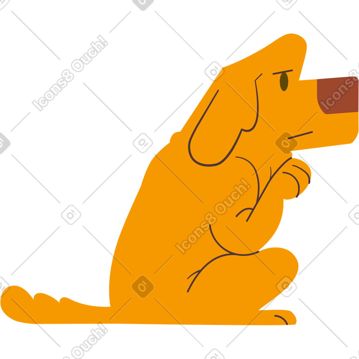 Puppy illustration in Woof style download in PNG, SVG