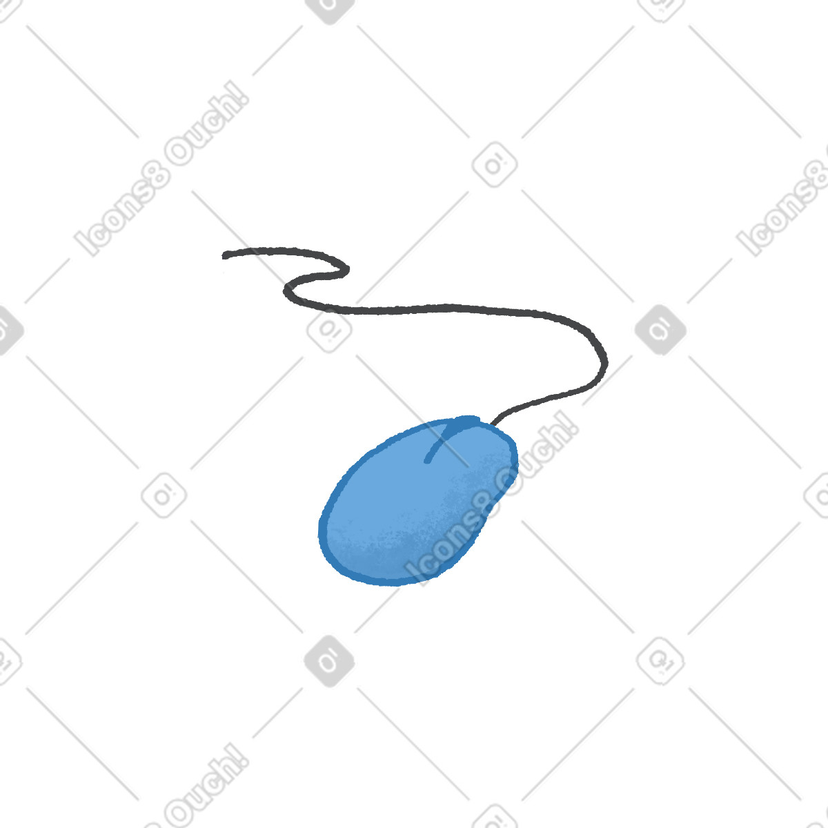 Computer mouse illustration in Hue style download in PNG, SVG