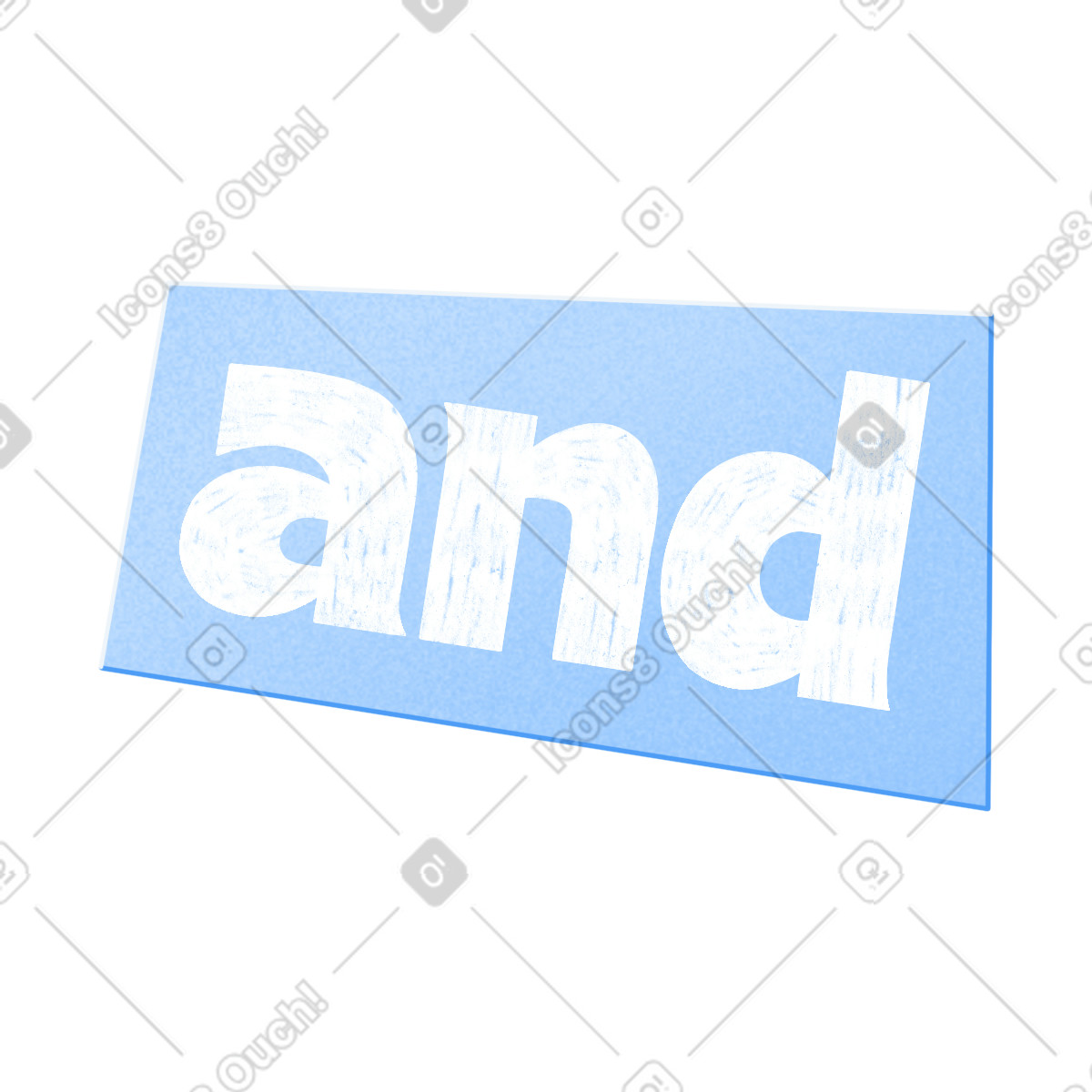 下载 风格的 Lettering and on blue background 插画，支持 PNG、SVG 格式