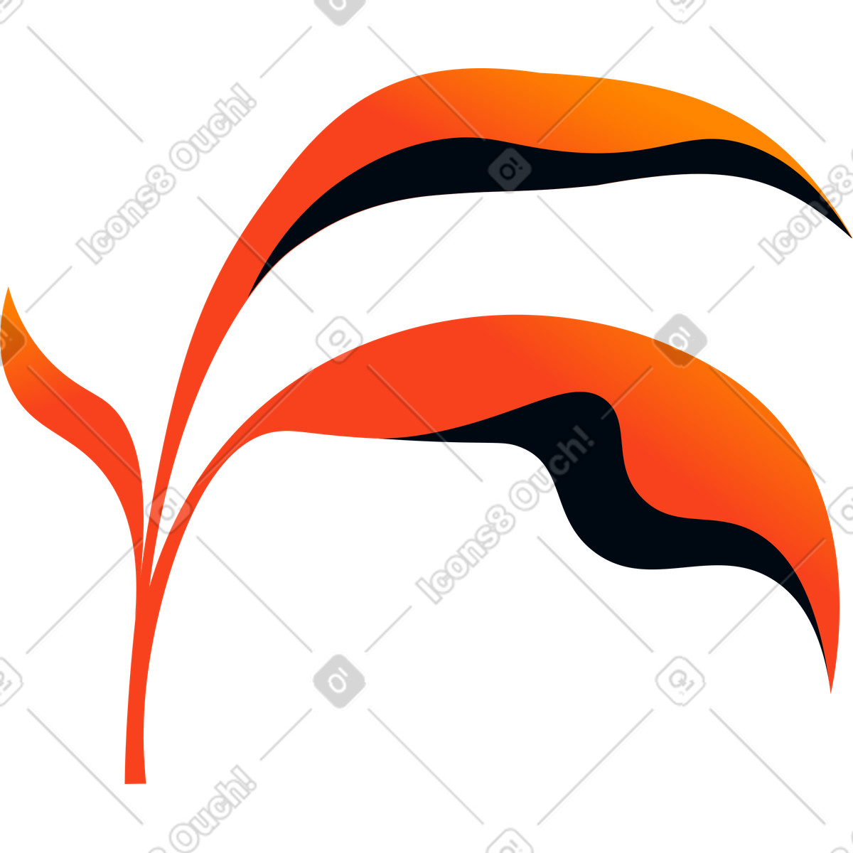 Illustration Herbe noire rouge dans le style Amani à télécharger aux formats PNG, SVG