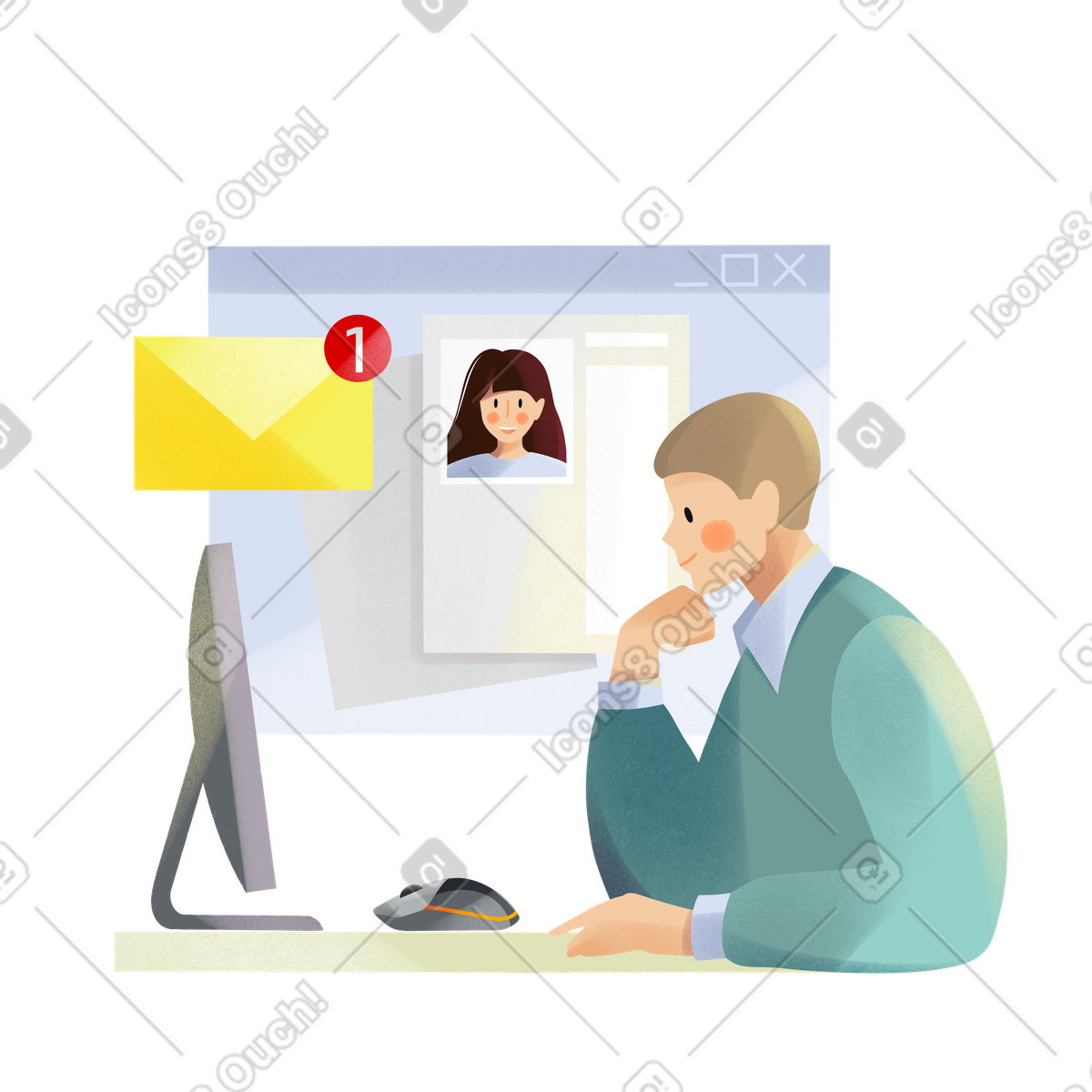 Ilustração animada de Gerente rh em busca currículo no estilo Shine para baixar GIF, Lottie (JSON), AE