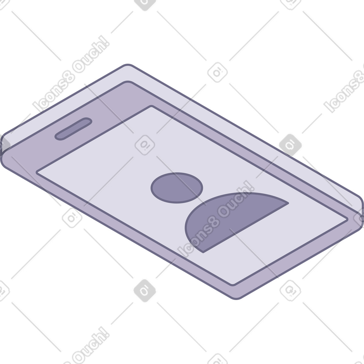 Ilustración Teléfono acostado en estilo Modul a descargar en PNG y SVG