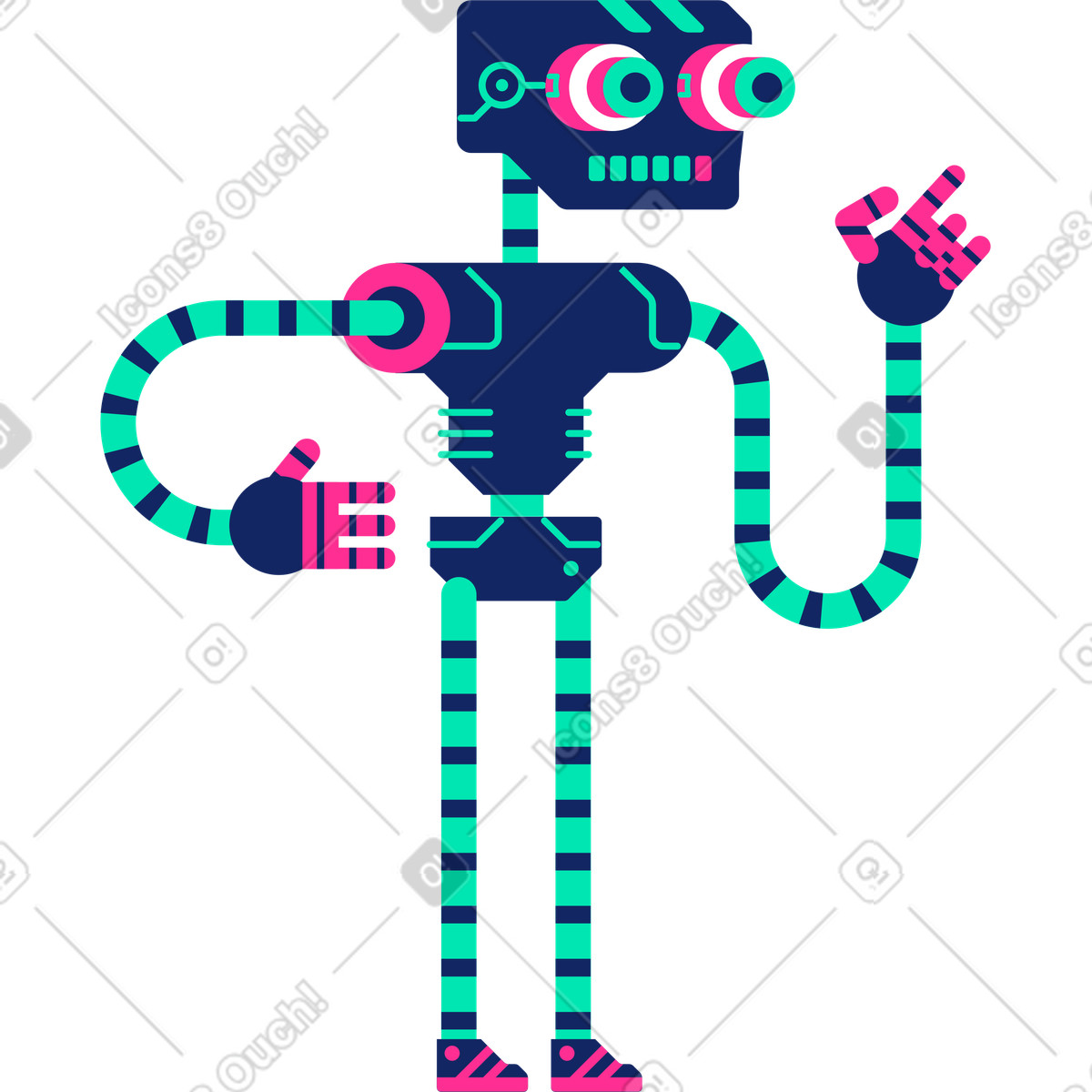 Ilustración Profesor robot en estilo Cyborg a descargar en PNG y SVG