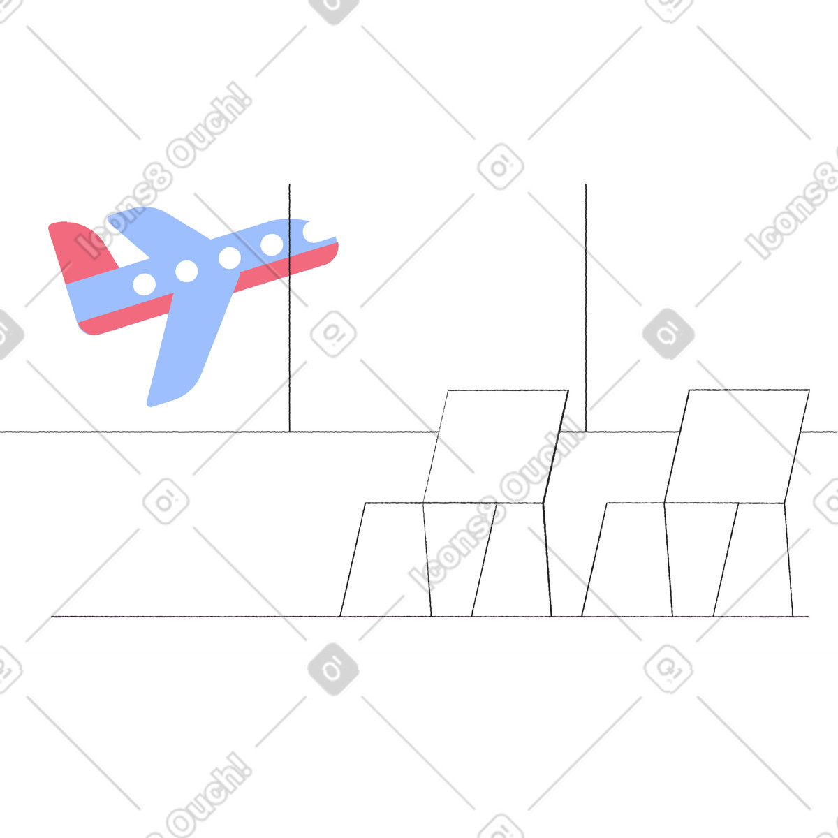 Airport clipart illustration featuring free vector graphics available in PNG