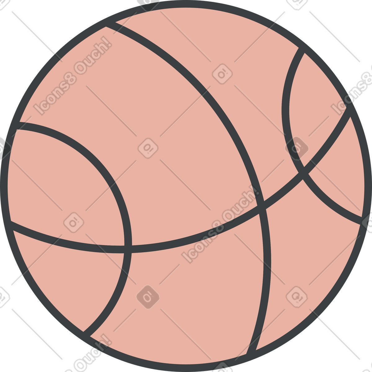 Basketball ball-Illustration im Kiddo-Stil als Download in PNG, SVG