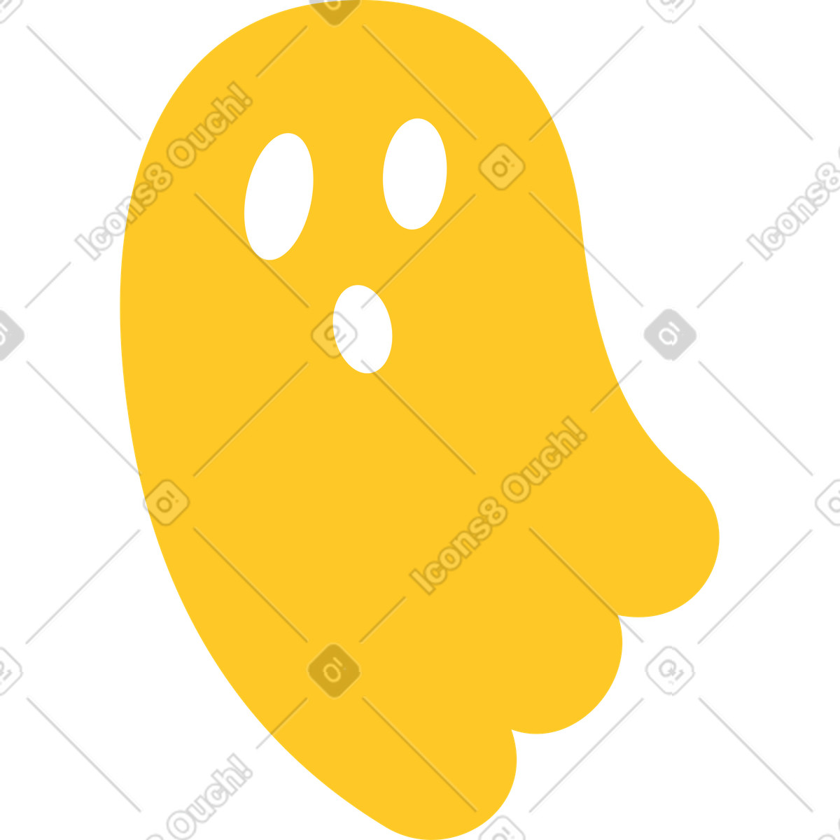 Illustration Ghost yellow dans le style Rocky à télécharger aux formats PNG, SVG