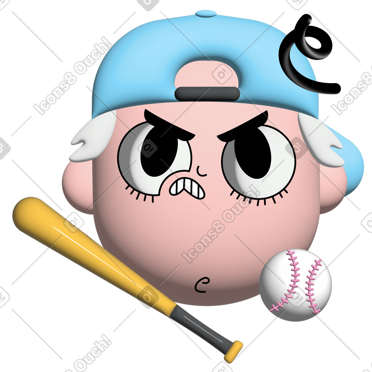 Иллюстрация Guy playing baseball в стиле Cartoony — скачать в форматах PNG, SVG