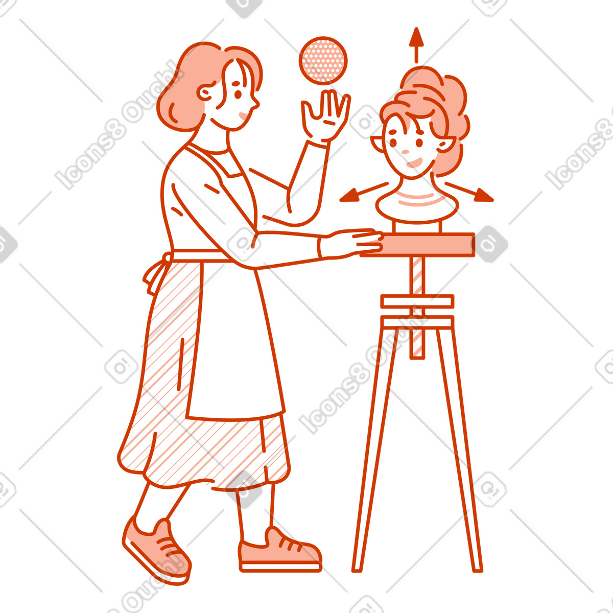 3D artist creating models animated illustration in Natty style download in GIF, Lottie (JSON), AE