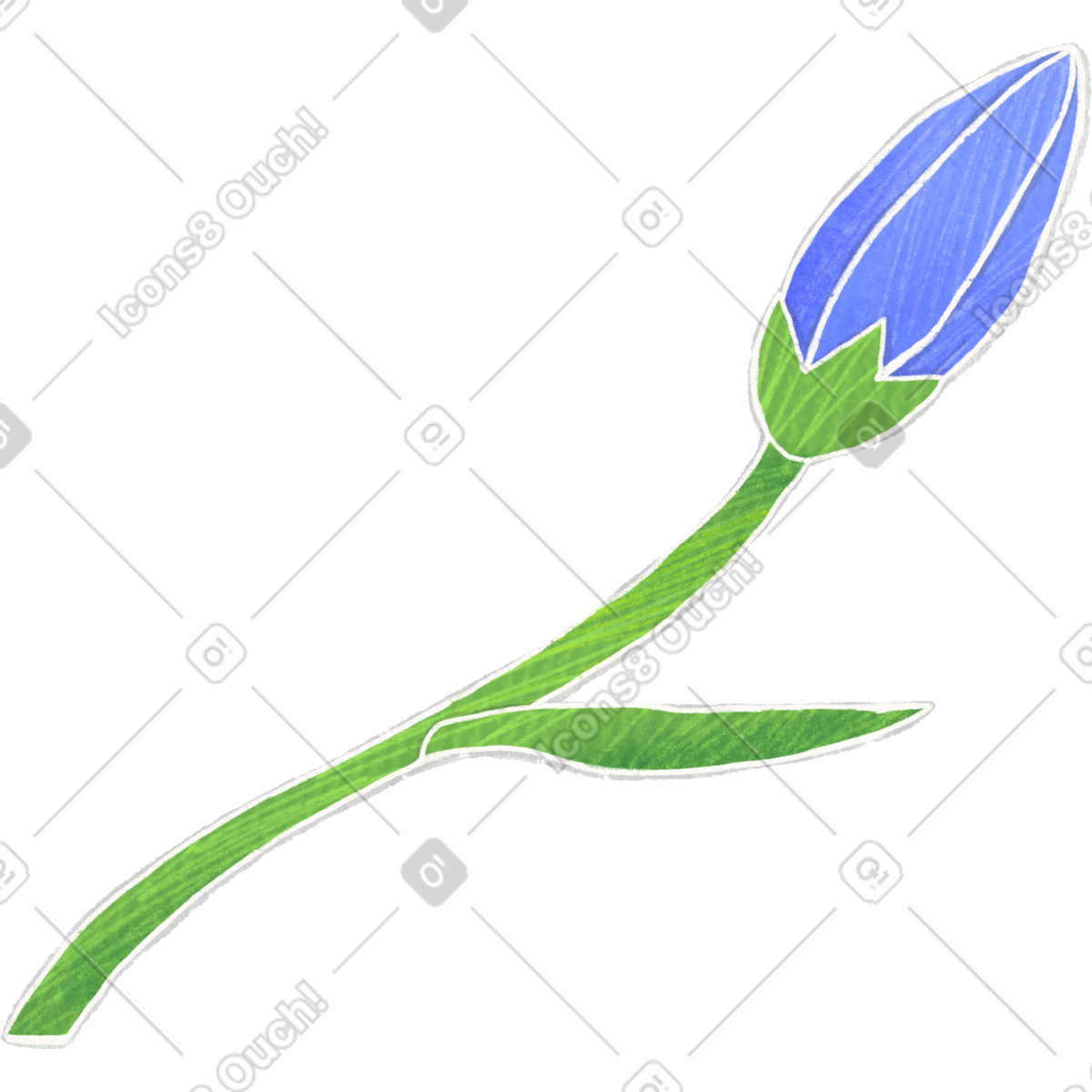 Illustration Bourgeon de jacinthe des bois sur une longue tige dans le style Crafty à télécharger aux formats PNG, SVG